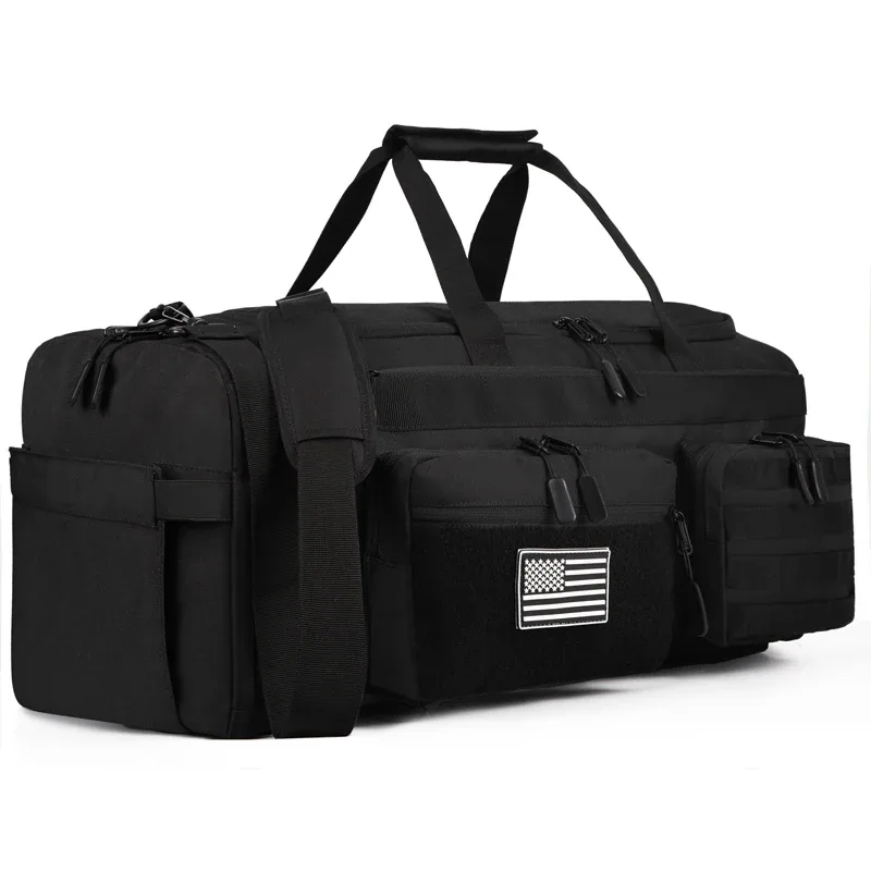 sac de voyage 3 en 1 de 50l pour hommes, grand sac de sport, sac à dos tactique militaire avec compartiment pour chaussures et poche étanche