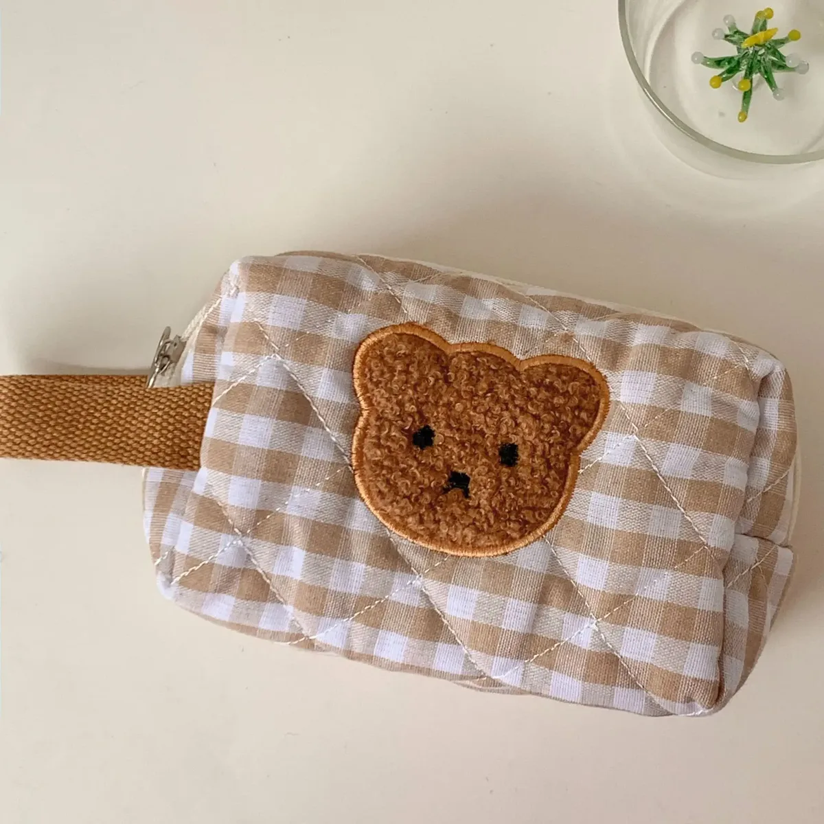 sac à cosmétiques pour femmes, trousse de maquillage ours, sac de rangement mignon, fourre-tout de style doux pour étudiant, trousse de toilette de voyage