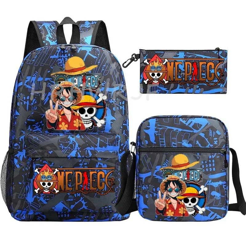 sac à dos one piece avec sacs à bandoulière monkey d luffy, sac à dos pour ordinateur portable, sac de voyage pour étudiants, sac à dos lavable