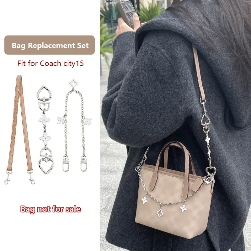 Bandoulière pour sac Coach City15 Mini Tote, sangle de sac avec chaîne décorative, accessoires de remplacement pour sac bandoulière