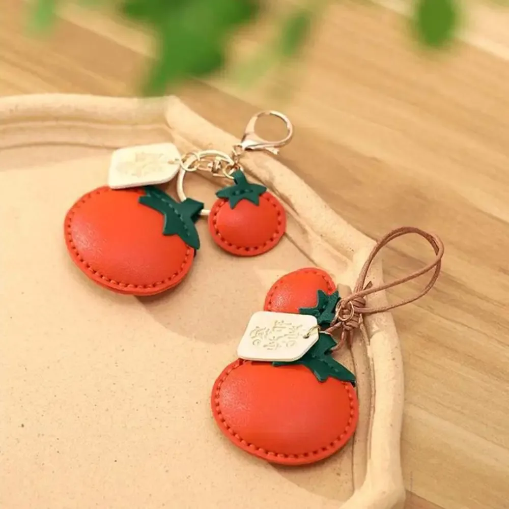 Porte-clés personnalisé en cuir souple, design drôle et mignon, pendentif pour sac à dos, porte-clés créatif en forme de fruit de dessin animé, cadeau