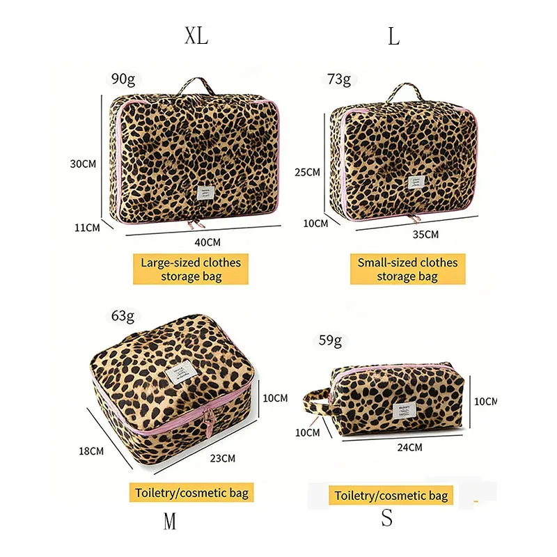 trousse de maquillage de voyage imprimé léopard, étui cosmétique étanche, pochette de toilette essentielle en tissu pour femmes en voyage d'affaires