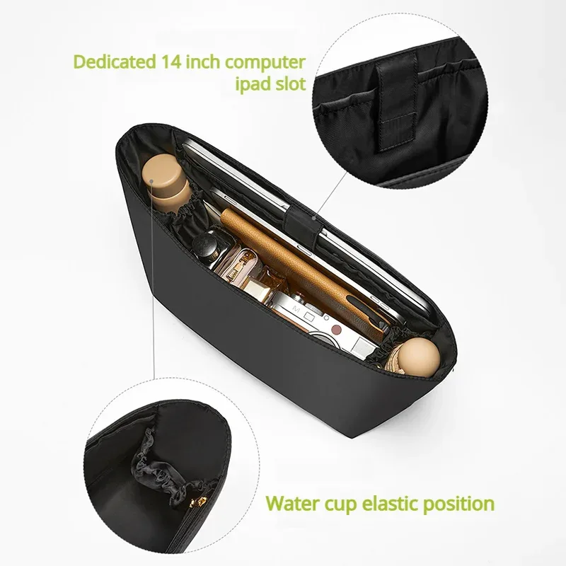 insert organisateur de sac pour neverfull m neverfull, fourre-tout en nylon, rangement d'ordinateur, sac de modification intérieure, accessoires