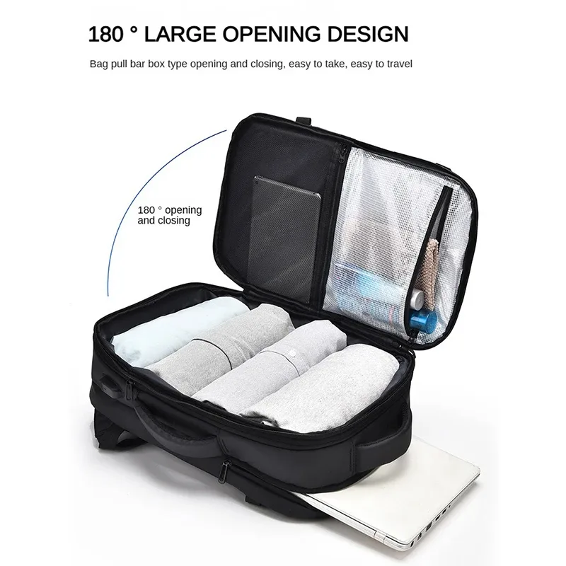 sac d'ordinateur de grande capacité avec logo sr personnalisé pour homme, extensible, motif personnalisé, voyage d'affaires