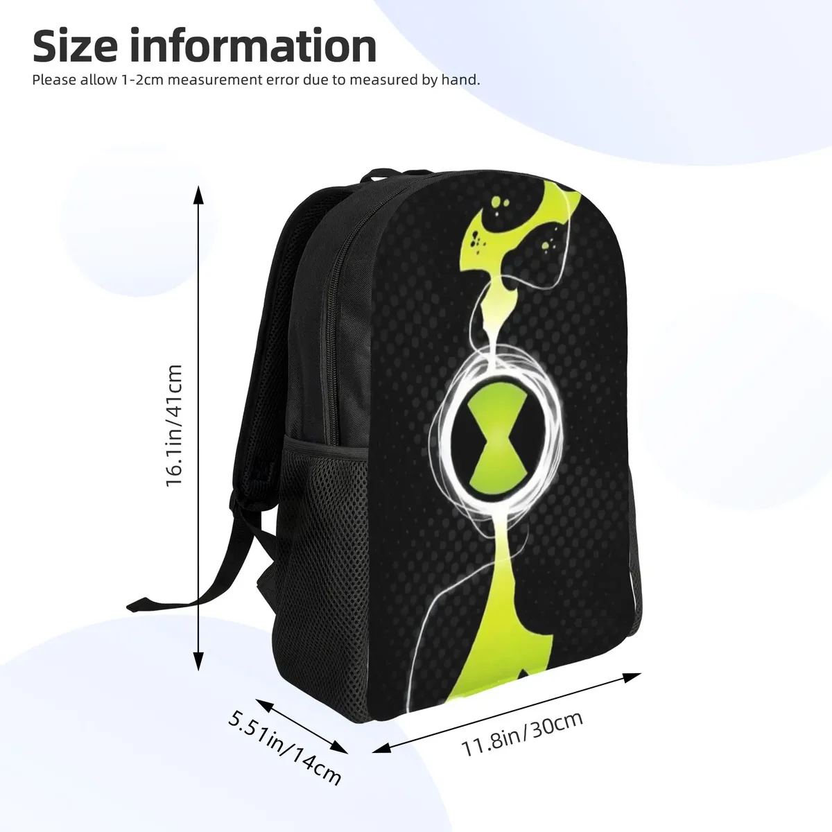 sac à dos ben 10 pour la rentrée scolaire, avec logo ben 10 omnitrix abstrait et sangle réglable