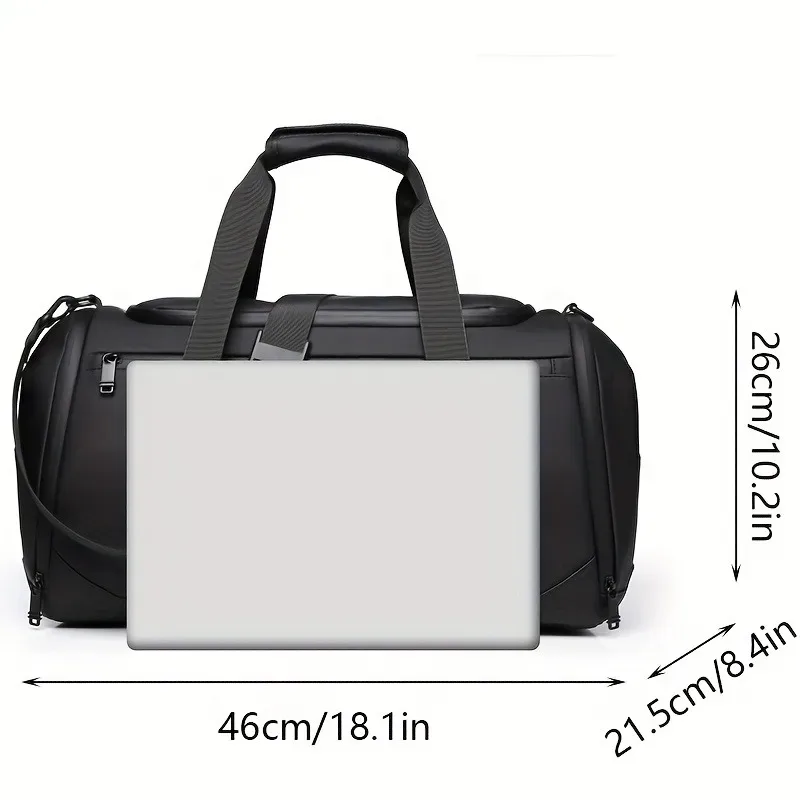 sac de voyage de grande capacité pour hommes, sac de sport spacieux avec plusieurs compartiments, sac de week-end pour une nuit, sac de voyage
