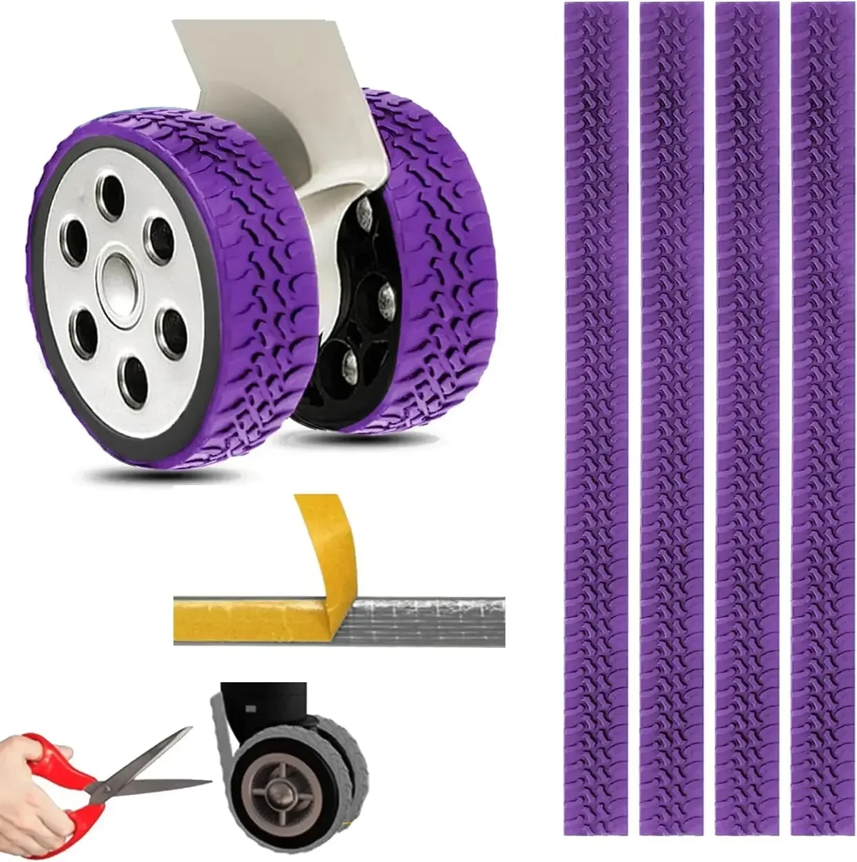 housses de roues de bagages en silicone, protecteurs absorbant les chocs réduisant le bruit, ajustement universel pour roues de valise 4 pièces
