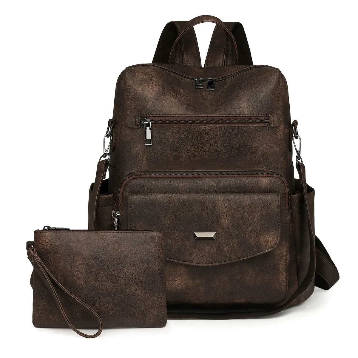 sac à dos en cuir pu pour femmes, imperméable, antivol, grande taille, mode rétro, voyage, collège, travail, portefeuille, sac à bandoulière, 2025