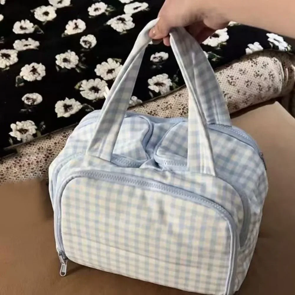 sac à main cosmétique design multi-poches, double face ouvert, poignée confortable, trousse de toilette de voyage, accès facile, séparé, sec et humide