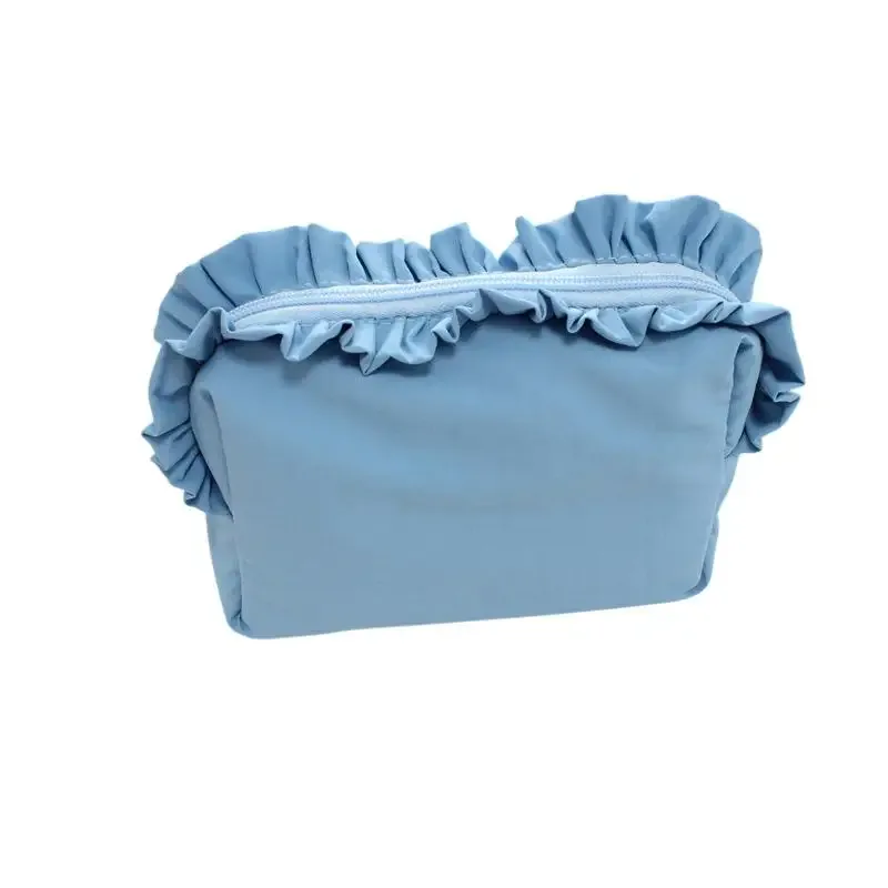 sac à cosmétiques à volants multicolores, pochette de maquillage mignonne avec fermeture éclair, sac de rangement de voyage portable pour femmes et filles