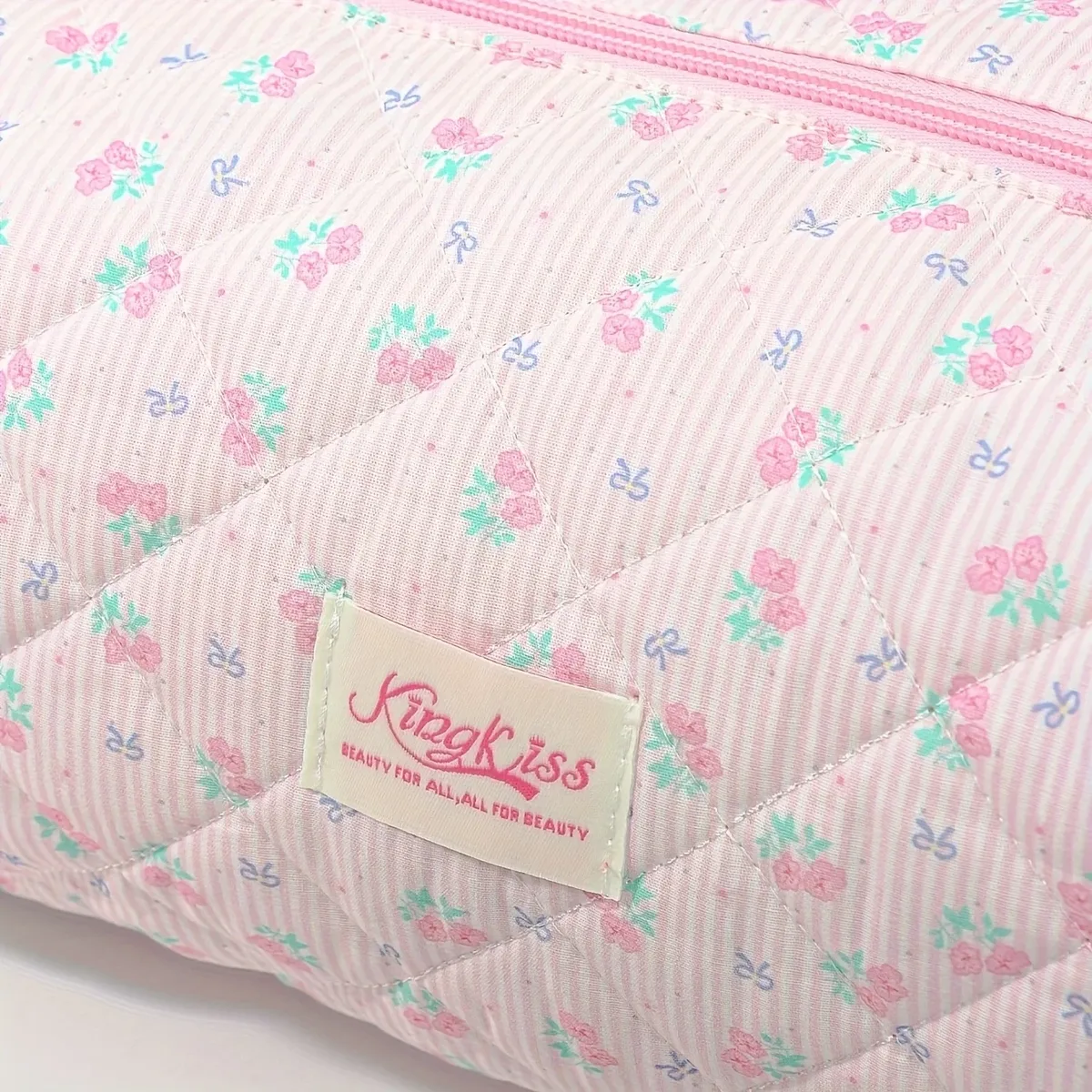 sac de rangement de beauté de voyage de grande capacité de style coréen, mignon, à motifs floraux, pour sèche-cheveux et fer à friser, avec rangement pour le maquillage