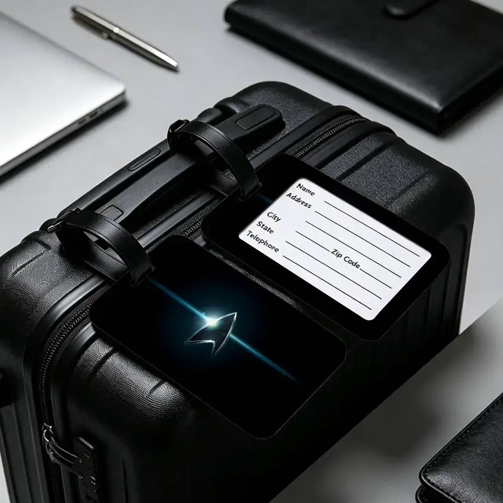 étiquette d'identification de bagages en pvc s-star t-trek scifi, porte-carte d'information anti-perte, étiquette nominative pour valise de voyage