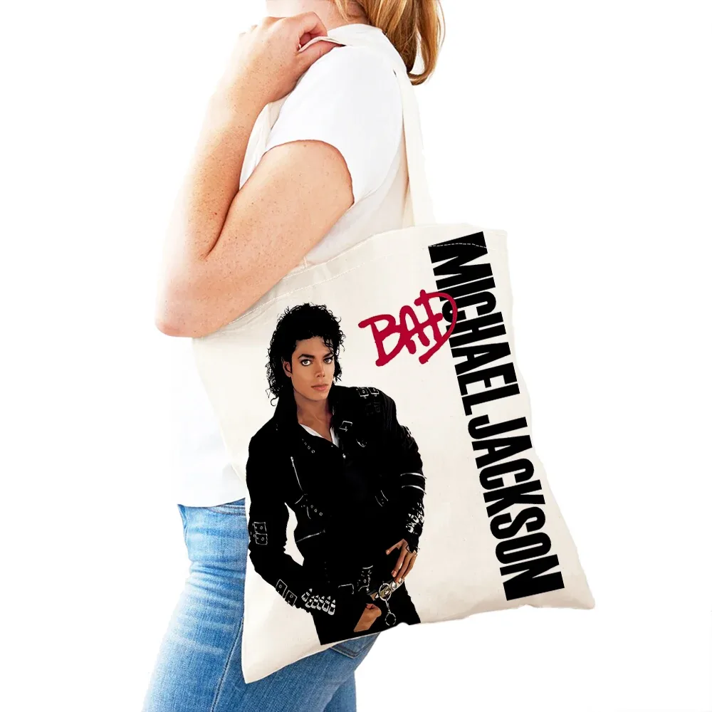 sacs à main michael jackson lady, double impression, super star, sac fourre-tout pour femme, léger, album, sac à main pour fille