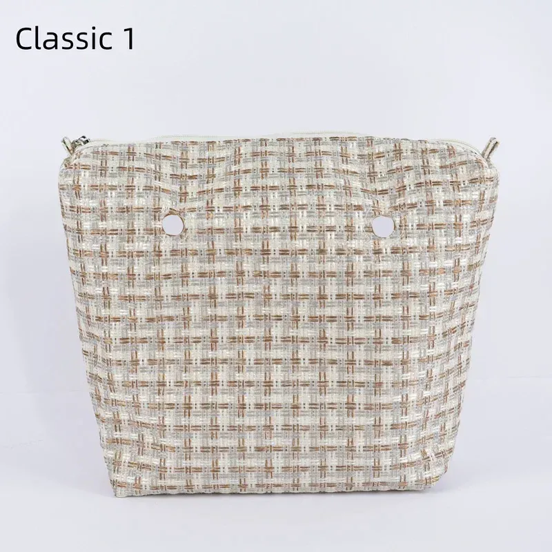 organisateur classique en toile de lin tanqu, doublure intérieure en tissu pour obag mini o bag, accessoire pour sac à main femme