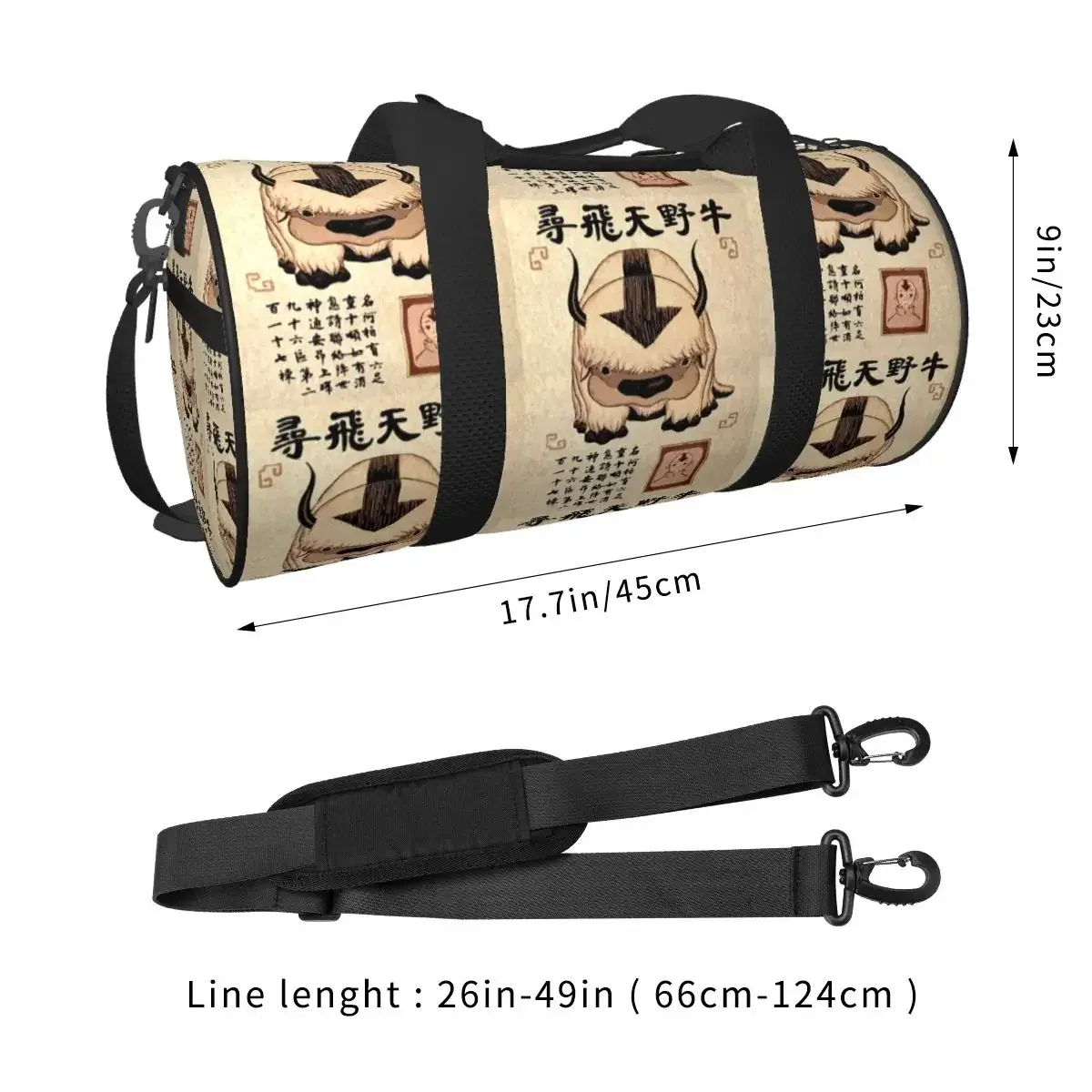 Avatar le dernier maître de l'air perdu Appa affiche grand sac de sport de sport sacs de voyage imperméables sacs à main sac de Fitness