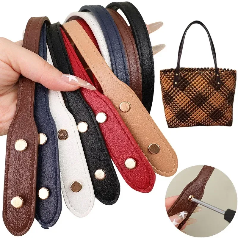 2 sangles de remplacement réglables en pu pour sacs à bandoulière, double couche, avec accessoires à vis, outils de bricolage faits main