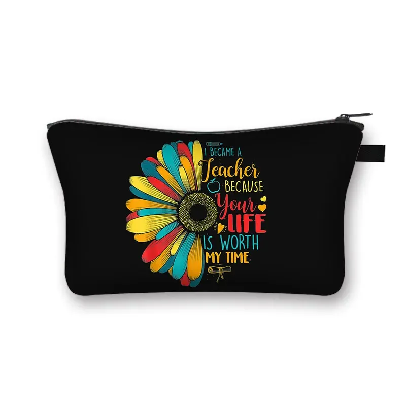 merci enseignant/ gracias maestra/ merci maitresse trousse à cosmétiques femmes trousse de maquillage filles organisateur cosmétique cadeau de remise des diplômes