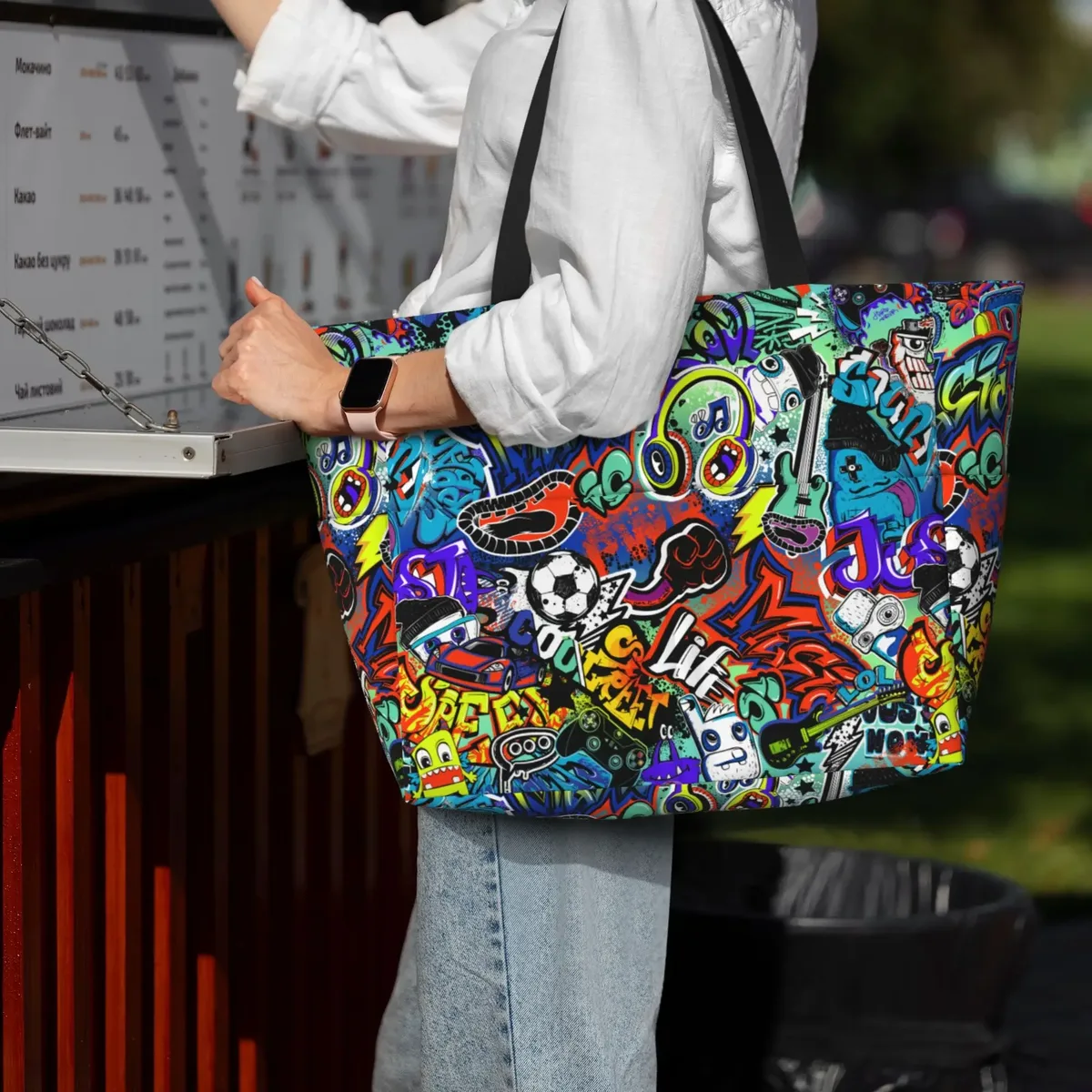 sacs fourre-tout de plage étanches pour femmes, sacs de rangement de grande capacité, sac à main initié pour voyage, vacances, natation, graffiti