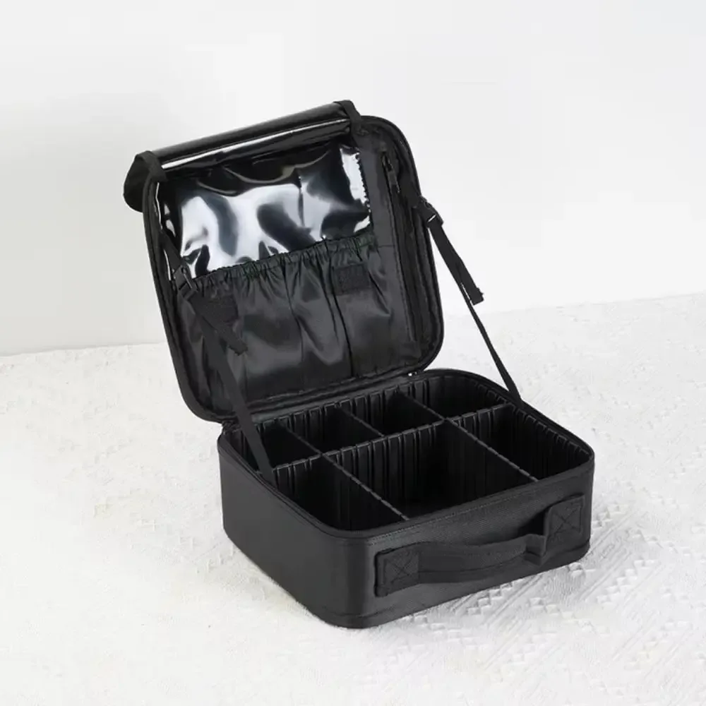 sac de rangement pour maquillage tendance, en tissu oxford, boîte de rangement portable pour cosmétiques, grande capacité avec séparateurs, trousse de maquillage pour femmes
