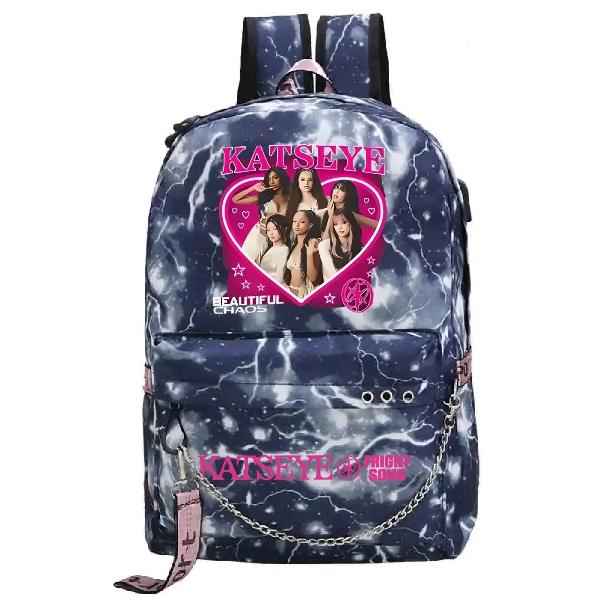 sac à dos harajuku imprimé kpop katseye tendance, sac d'école pour fille, sacoche pour ordinateur portable, sac de voyage pour femme et homme, sac à dos quotidien