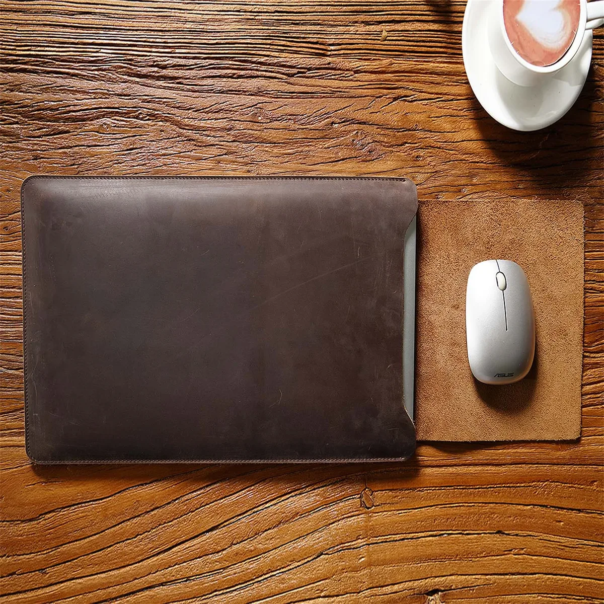 housse de protection matelassée en cuir de vache pour ordinateur portable, étui personnalisé pour macbook pro 12 "13" 14 pouces