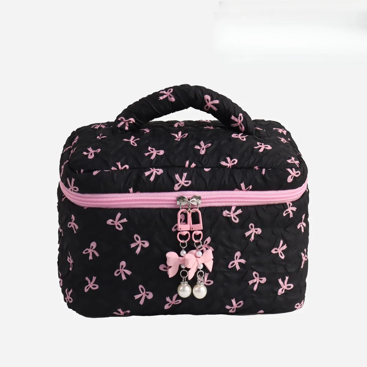sac de rangement pour porte-monnaie ykxb de grande valeur, trousse de maquillage mignonne, grande capacité, trousse de maquillage haut de gamme avec nœud