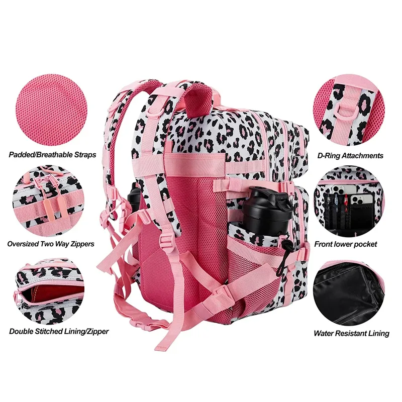sacs à dos tactiques d'extérieur 45l, sac de sport d'athlète de grande capacité pour fitness, sport, entraînement, randonnée, avec porte-bouteille