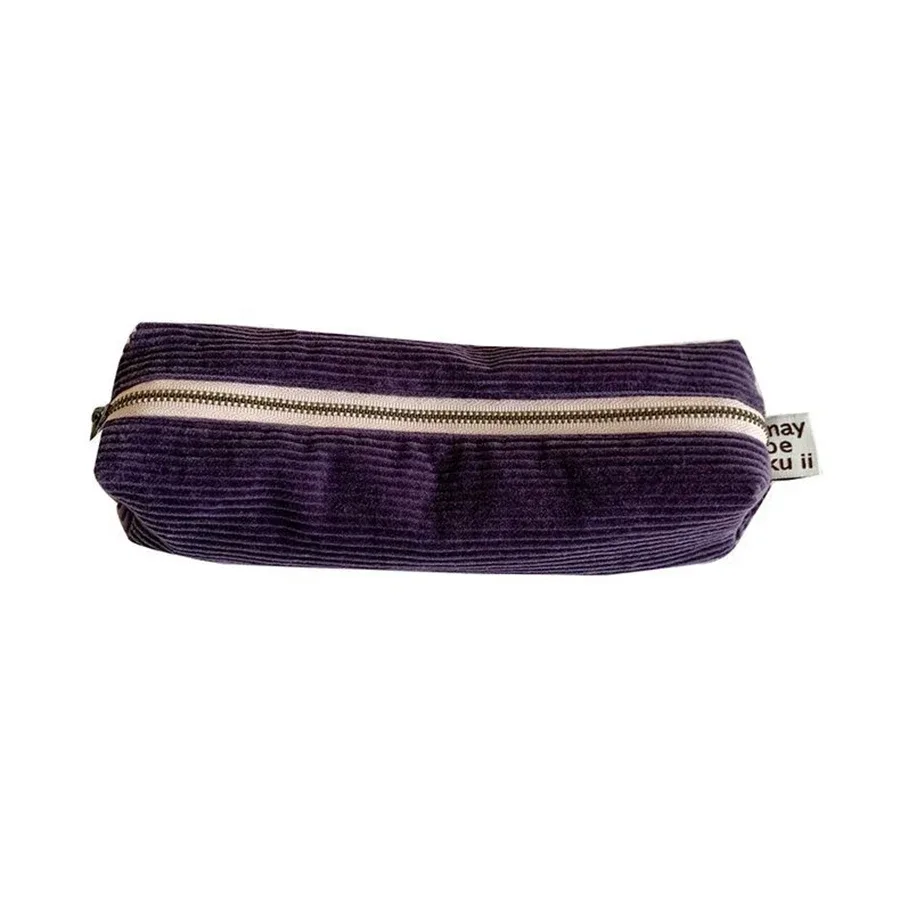 pochette de rangement en velours côtelé grande capacité, design minimaliste, trousse de maquillage portable, étui multifonctionnel pour papeterie et crayons, trousse de toilette de voyage