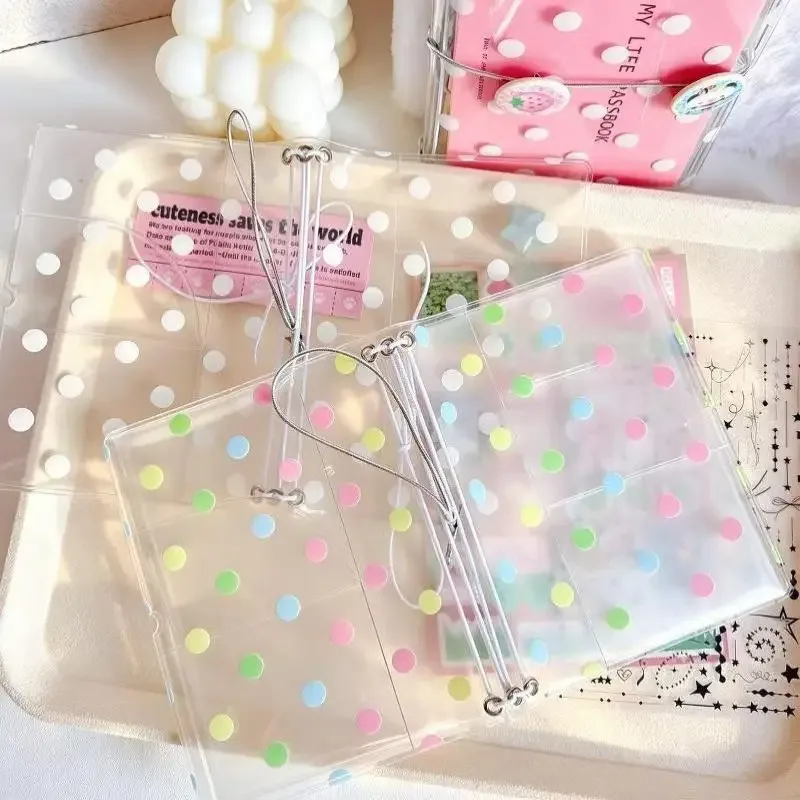 porte-passeport imprimé à pois, 1 pièce, avec bande élastique transparente, étui de protection pour passeport, étui de protection transparent pour passeport, tendance