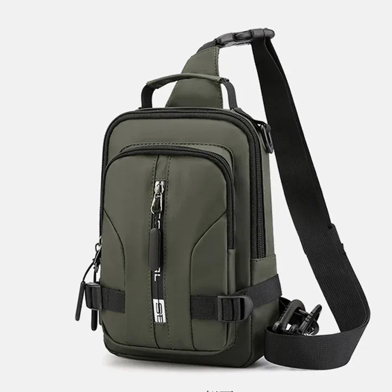 hommes mini sac à dos fronde bandoulière sac à bandoulière sac à dos avec port de chargement usb voyage nylon mâle côté messager poitrine sac pack
