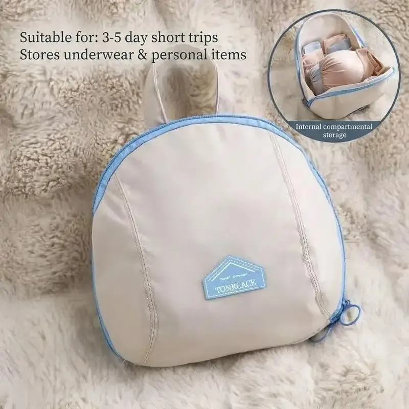 sac de rangement pour sous-vêtements en peau de pêche, doux au toucher et de grande capacité, parfait pour les voyages, les escapades de week-end et l'utilisation quotidienne.