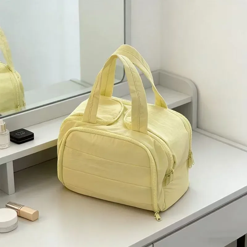 trousse de maquillage portable multi-poches avec fermeture éclair, organisateur cosmétique pour voyage et usage domestique, grande capacité, pochette de rangement pour articles de toilette