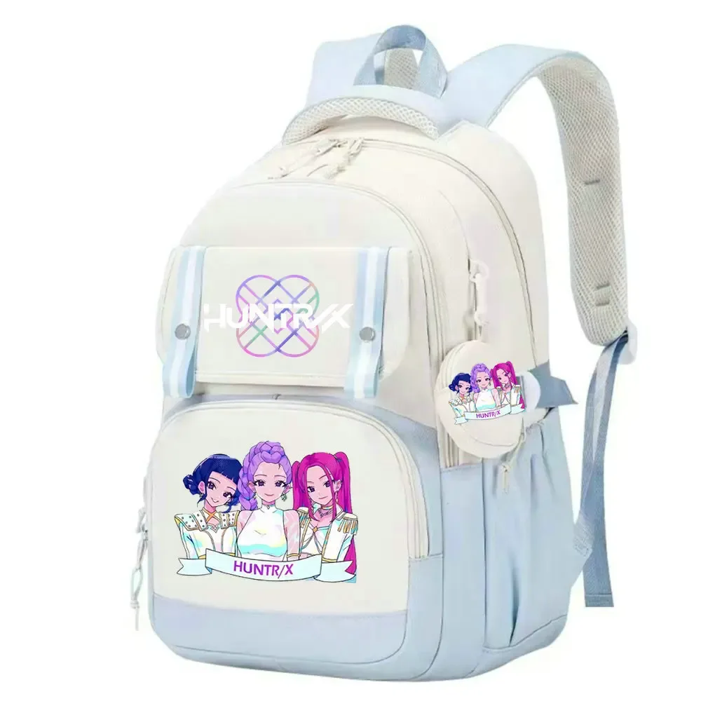 sac d'école kpop demon hunters pour enfants, grande capacité, sac à dos d'étudiant de haute qualité, imprimé avec des personnages de dessins animés mignons, sac à dos de voyage
