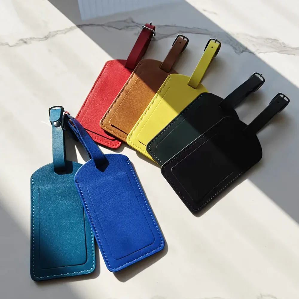étiquette de bagage en cuir personnalisable, étiquette de valise en cuir véritable de luxe, accessoires de voyage pour femmes, lettres personnalisées, étiquette de bagage pour hommes