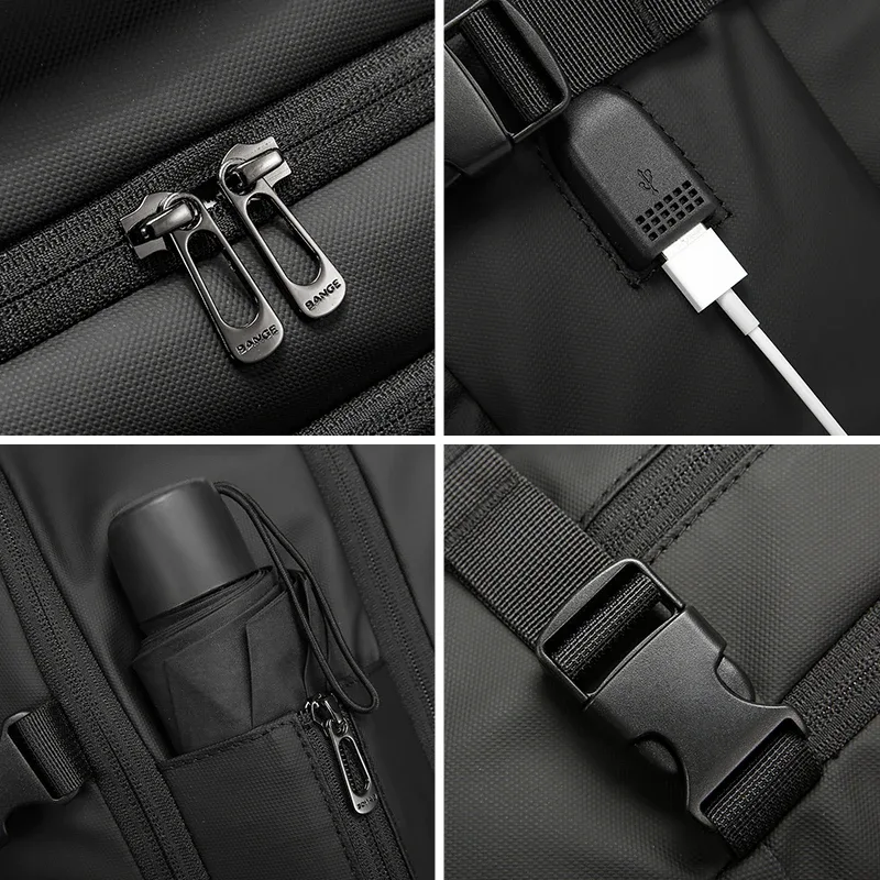 bange nouveau design grande capacité usb rechargeable voyage sacs à dos hommes 15.6 pouces sac à dos pour ordinateur portable étanche sac extérieur pour homme