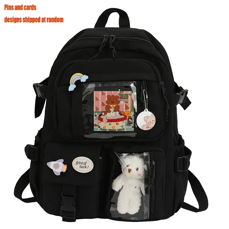 mignon femmes sacs à dos étanche multi-poches en nylon école sac à dos pour étudiant femme filles kawaii ordinateur portable livre pack mochilas