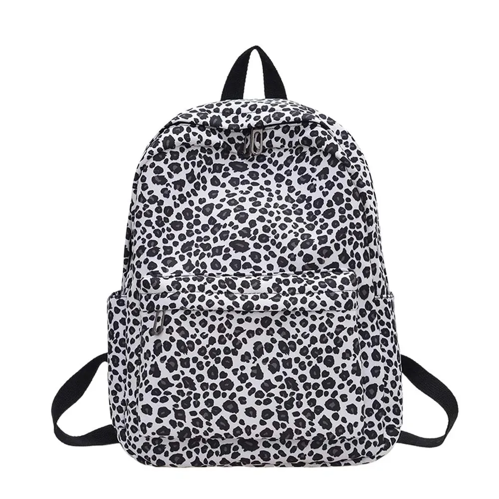 sac à dos pour ordinateur portable en nylon imprimé léopard, sac à dos rétro, sac d'école pour étudiants, sac à dos durable avec sangles fixes, grande capacité, pour usage quotidien