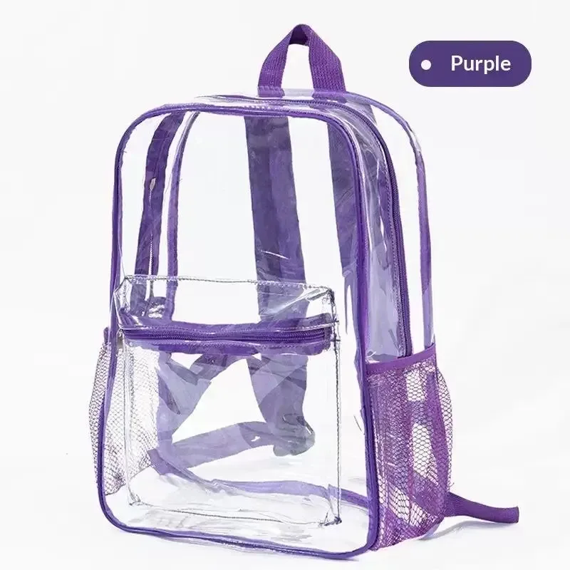 sacs à dos transparents imperméables en pvc, sangles réglables, doubles fermetures éclair durables, pour stade de baseball, sac à dos léger et transparent, 1 pièce