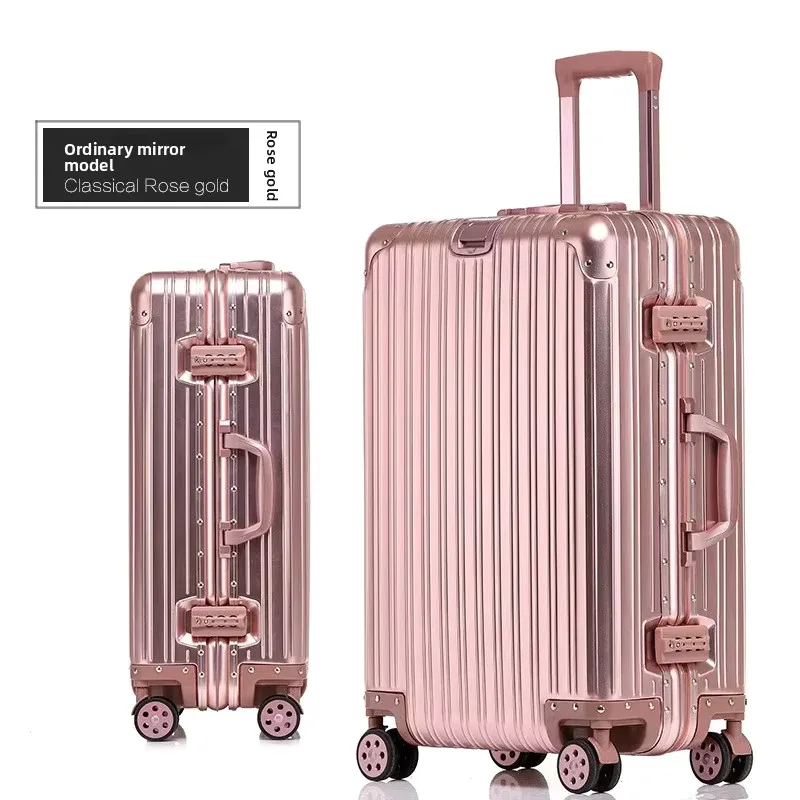 klqdzms – bagages allemands en alliage d'aluminium et de magnésium, valise de cabine de 20 pouces, grande capacité de 28 pouces, valise de voyage en cuir pour affaires