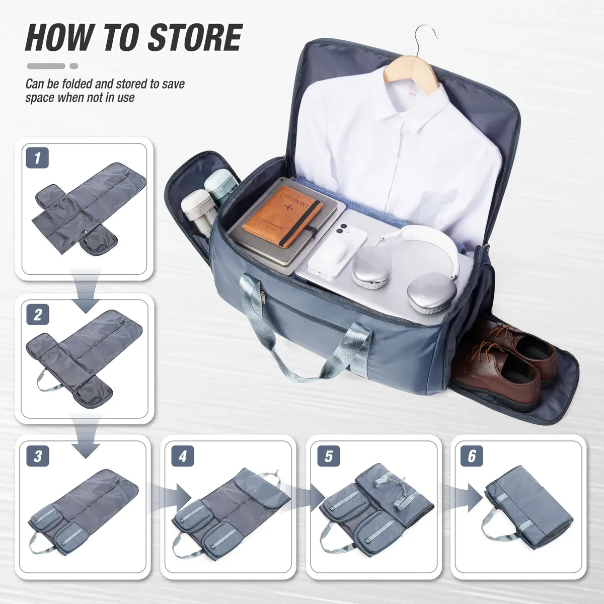 sac de voyage pliable pour hommes, sac de voyage convertible, sac de voyage suspendu pour vêtements, sac de voyage d'affaires, sac de voyage pour vêtements