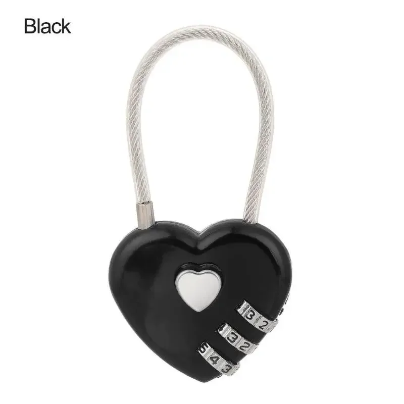 cadenas réinitialisable à 3 chiffres en forme de cœur, cadenas à code pour bagages d'extérieur, cadeau de la saint-valentin
