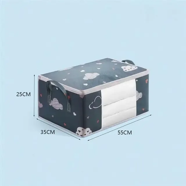sac de rangement pour vêtements de grande capacité, organisateur avec poignée renforcée, adapté aux couvertures et à la literie, pliable avec fermeture éclair robuste