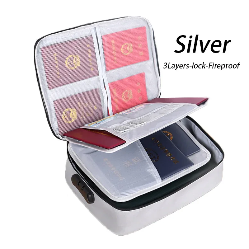 sac pour passeport de documents haute capacité 3/5 couches oxford avec serrure étui organisateur de documents grand espace pour les certificats de dossiers a4