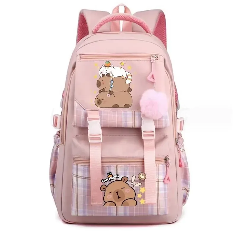 sac à dos avec imprimé capybara pour femmes, sac à dos d'école de grande capacité pour ordinateur portable, sac à dos décontracté à la mode pour filles teena