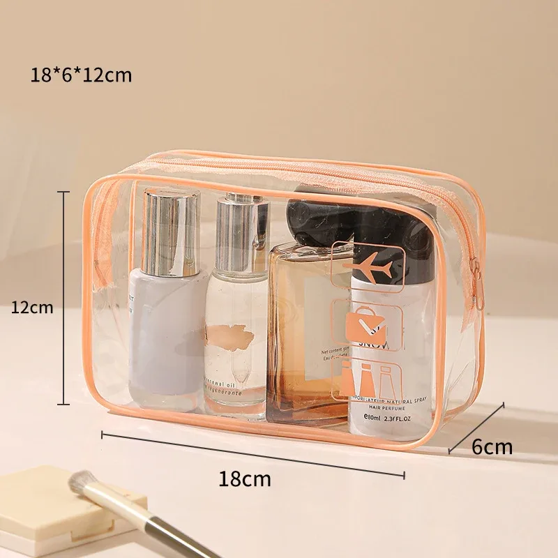 【a6l】trousse de toilette transparente en pvc durable, organiseur de maquillage et cosmétiques de voyage avec fermeture à glissière, accessoire de voyage