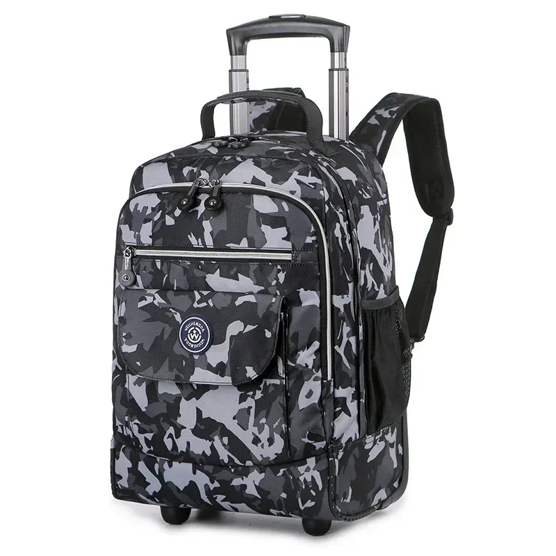 mode chariot bagages sac à dos avec roues voyage grande capacité chariot sacs bagages roulants ordinateur portable d'affaires sac d'école