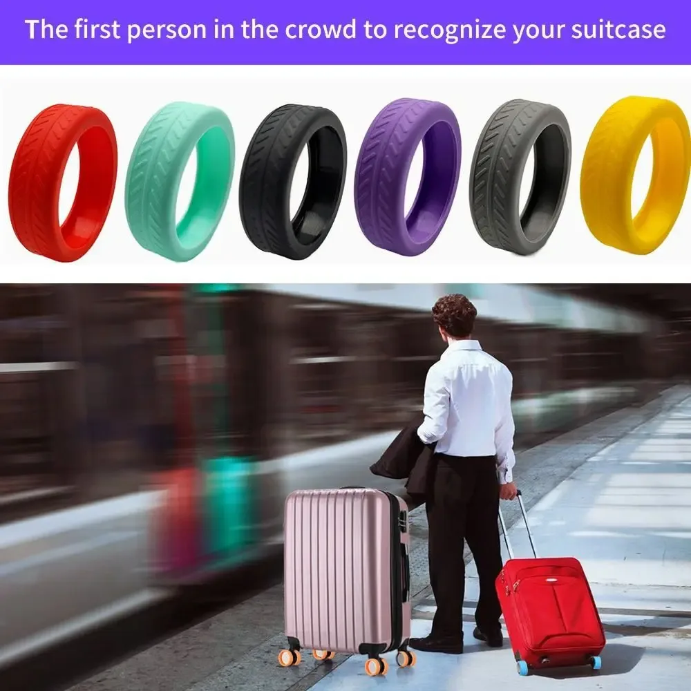 4/8 pièces de protections en silicone pour roues de bagages, réduisent l'usure et le bruit des roues, protège-