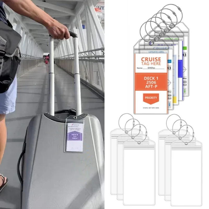 5-20 Étiquettes de bagages pour croisière, supports d'étiquettes Etag pour Princess, Carnival, Costa, Holland America, P&O, Norwegian Cruise Ships