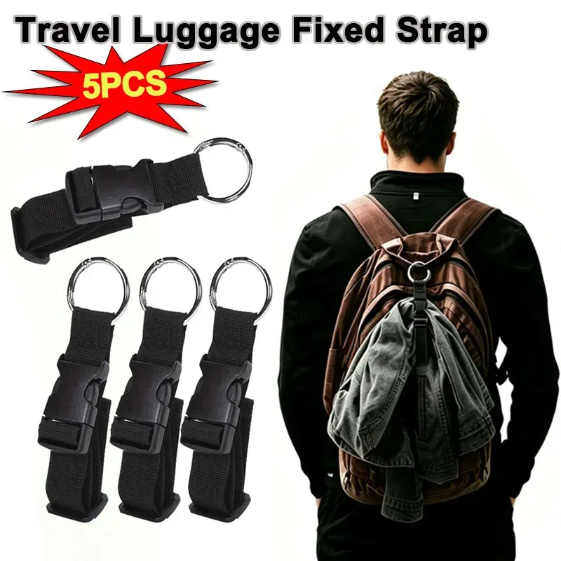sangle de fixation pour bagages de voyage, sangle portable avec boucle de déverrouillage, sangle externe pour sac à dos avec crochet externe, 1/3/4/5 pièces, bdk01