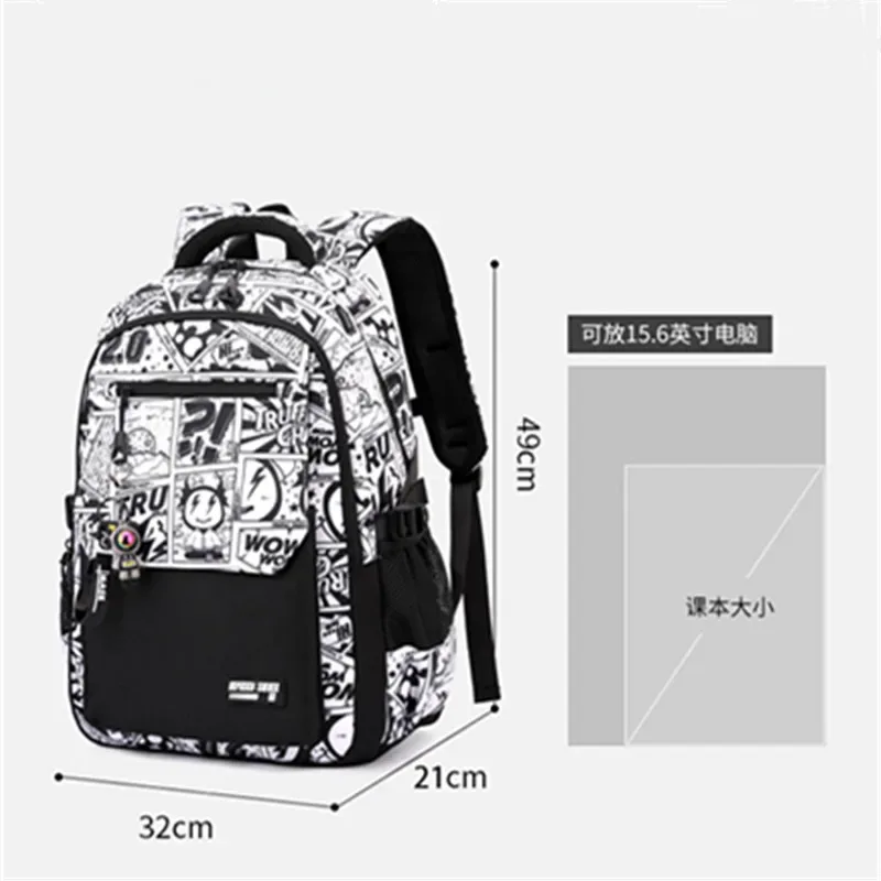 nouveau sac à dos imperméable 2025 pour homme, compatible ordinateur portable 15,6 pouces, imprimé graffiti, sac de voyage oxford pour femme, sac scolaire vintage pour homme